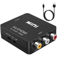 RCA to HDMI Adapter, AV to HDMI Converter, 3RCA AV to HDMI Converters for Xbox PS4 PS3 PS2 TV STB VHS Camera DVD