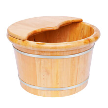 Cedar Wooden Foot Bath Tub with Lid and Massage Rollers for Deep Soak and Spa at Home