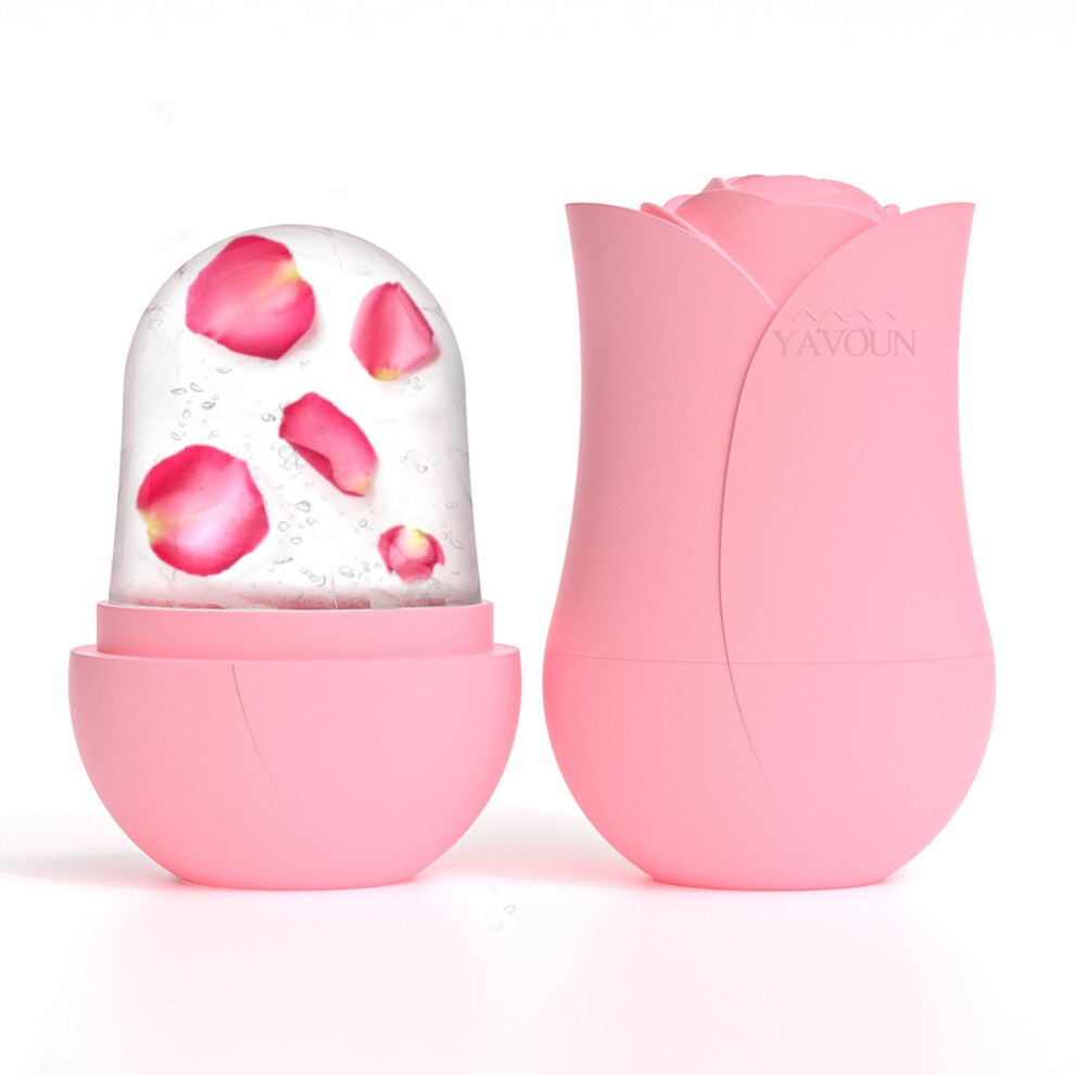 Pink Silicone Ice Face Roller For Puffiness And Wrinkles, Reusable Facial Massager For Skin Care
