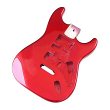 Unfinished Poplar Electric Guitar Body DIY Kit Metallic Crimson Custom Build Smooth Contours 5.7cm Pocket