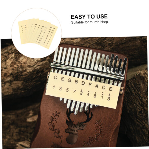 6pcs Kalimba Note Stickers Set for Beginners, Durable Colored Scale Labels for Thumb Piano Learning 2