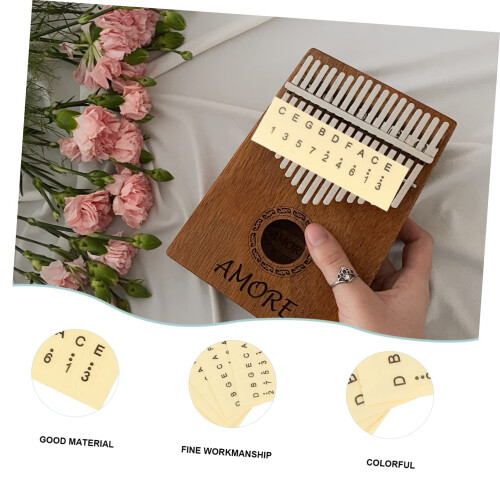6pcs Kalimba Note Stickers Set for Beginners, Durable Colored Scale Labels for Thumb Piano Learning 1