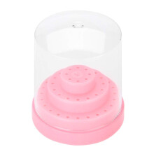 48 Hole Nail Drill Bit Holder with Clear Cover, Acrylic Storage Organizer for Manicure Tools
