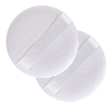 Extra Large Body Powder Puff 5 Inch Soft Cotton Washable Velvet Puff for Body White 2 Pack
