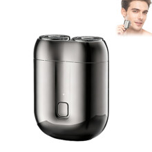 Electric Shaver for Men Waterproof Dual Head USB Rechargeable Compact Travel Razor with Cover Gray