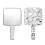 Large Square Hand Held Mirror with Clear Reflection View, Electroplated Silver, 11 x 6.2 Inch 1