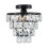 Living And Home Crystal Ceiling Light, Black 1