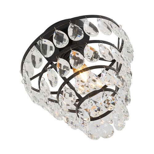 Living And Home Crystal Ceiling Light, Black 2