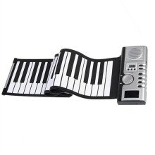61 Key Electronic Keyboard Foldable Roll Up Piano with 128 Tones, LCD Display and Recording Playback