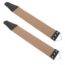 2pcs Double Sided Leather Razor Strop with Stainless Buckle for Straight Razors and Scissors