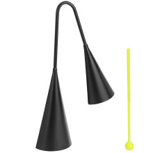 Two Tone Handheld Latin Percussion Instrument, Powder Coated Steel Block with Plastic Stick