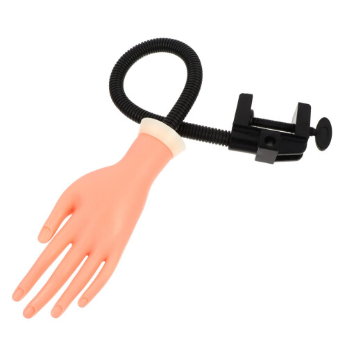 Fake Hand for Nail Practice with Realistic Finger Simulation, Flexible Movable Design, Reusable Tool