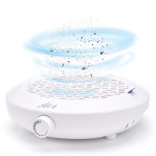 Nail Dust Collector with Adjustable Suction and Reusable Filter, Low Noise Professional Nail Vacuum for Acrylic and Gel Nails, White