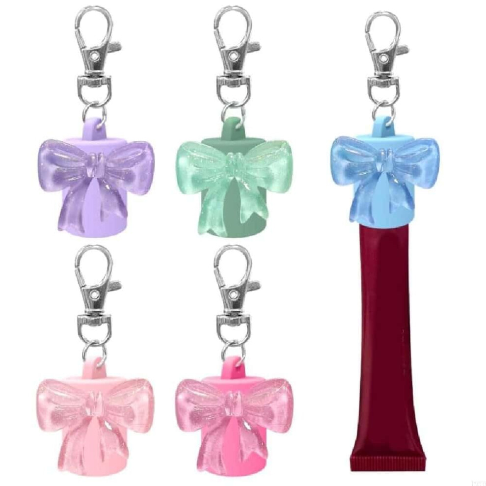 Lip Gloss Keychain with LeakProof Silicone Holder, TravelFriendly Refillable Cosmetic Container