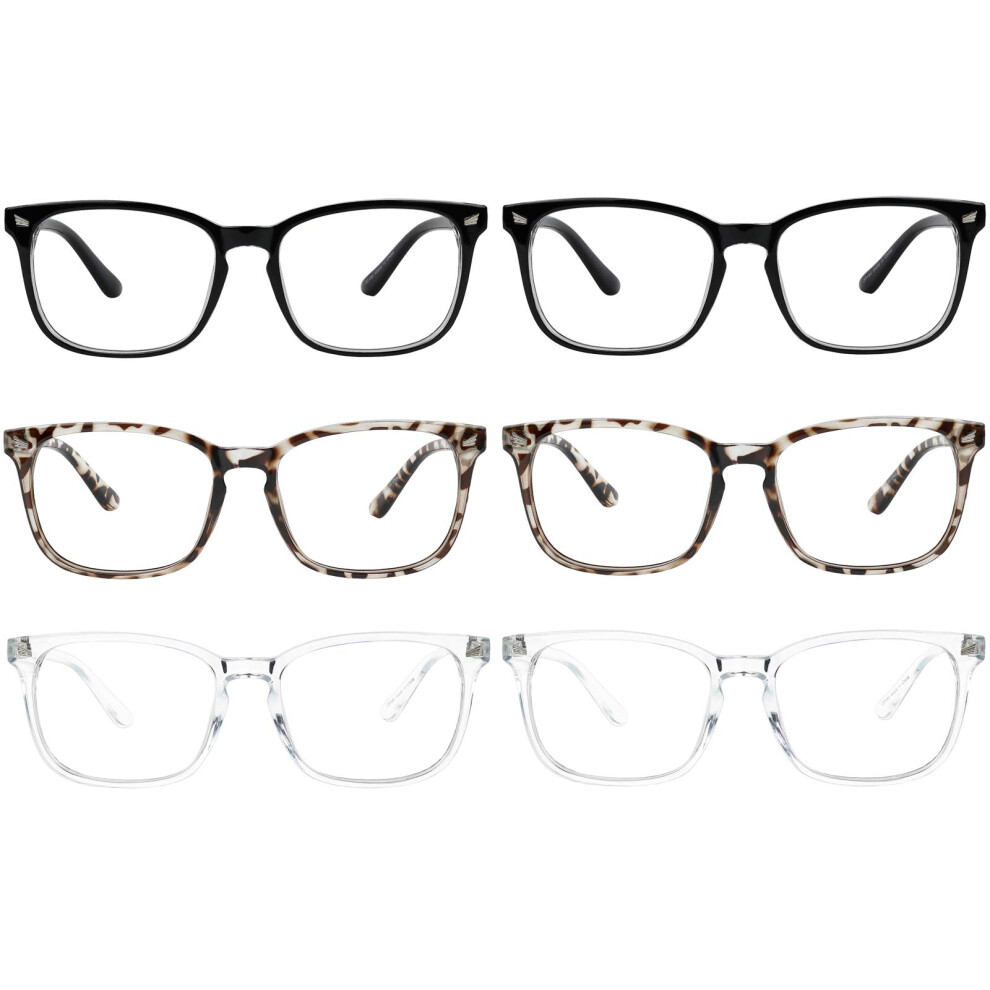 Reading Glasses +1 Magnification Blue Light Blocking Anti Glare UV Protection for Women and Men