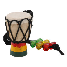 Handcrafted African Drum Necklace with Durable Wooden Djembe Pendant for Musicians, Multicolor