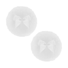 2 Pcs Large Fluffy Powder Puff Ultra Soft Velour Reusable Washable Makeup Sponge for Face Body White