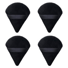 4Pcs Triangle Powder Puff for Setting Powder, Washable Reusable Makeup Sponge for Women Black