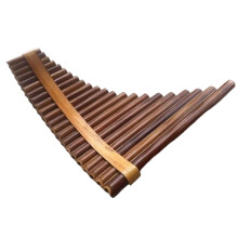 Professional Bamboo Pan Flute 22 Pipes Handcrafted Curved Panpipes Key C or G with Alloy Case