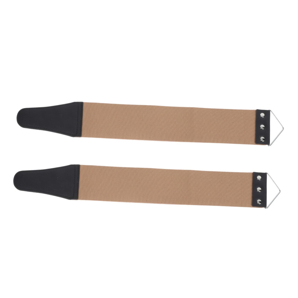 Razor Strop DualSided Leather Sharpening Tool with Hanging Buckle for Barbers and Home Use 2pcs