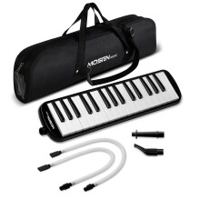 32 Key Melodica for Beginners with  Sound, Carry Bag and Strap, Lightweight Black Instrument