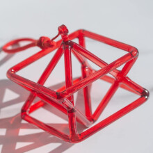 8 Inch Red Crystal Singing Pyramid for Meditation and Chakra Healing, Bright Sustained Tones Sound Healing Instrument