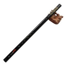 Traditional Bamboo Flute for Beginners with Professional Sound Quality, Black Finish, Key C