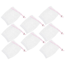 8PCS Mesh Soap Saver Bags for Rich Lather and Gentle Exfoliation Facial Cleansing Pink Pouches