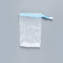 Soap Saver Bag Nylon Mesh Exfoliating Foaming Net with Drawstring for Rich Lather Soft Skin Blue