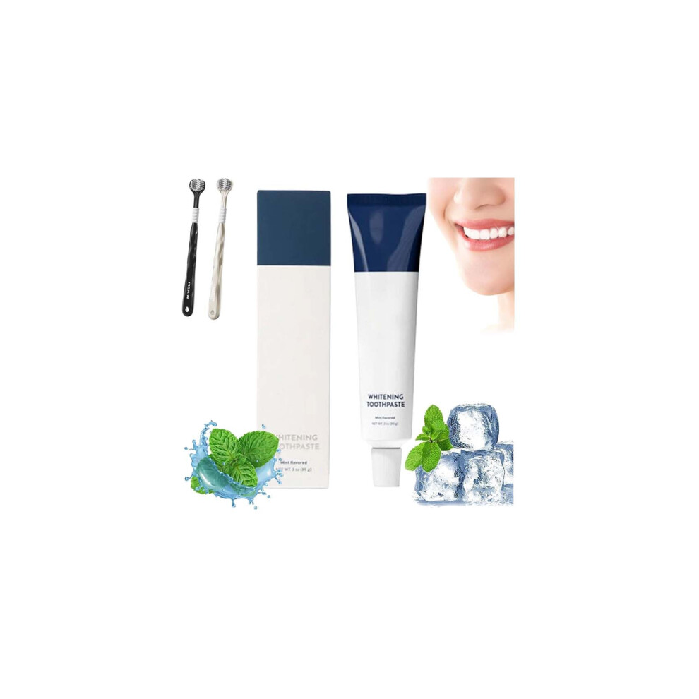 Teeth Whitening Toothpaste with Hydroxyapatite, Fluoride, Coconut Oil and Xylitol for Gentle Stain Removal