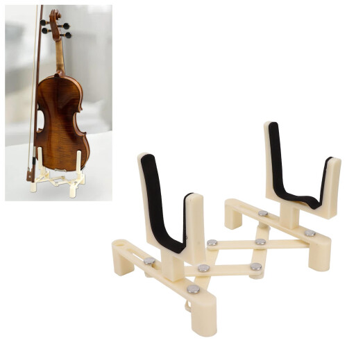 Lightweight Foldable Violin Stand with Protective Sponge Padding and Compact Storage (Beige) 1