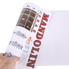 Mandolin Chord and Fretboard Note Chart Poster for Beginners, Easy Learning Guide, Brown 560x400mm