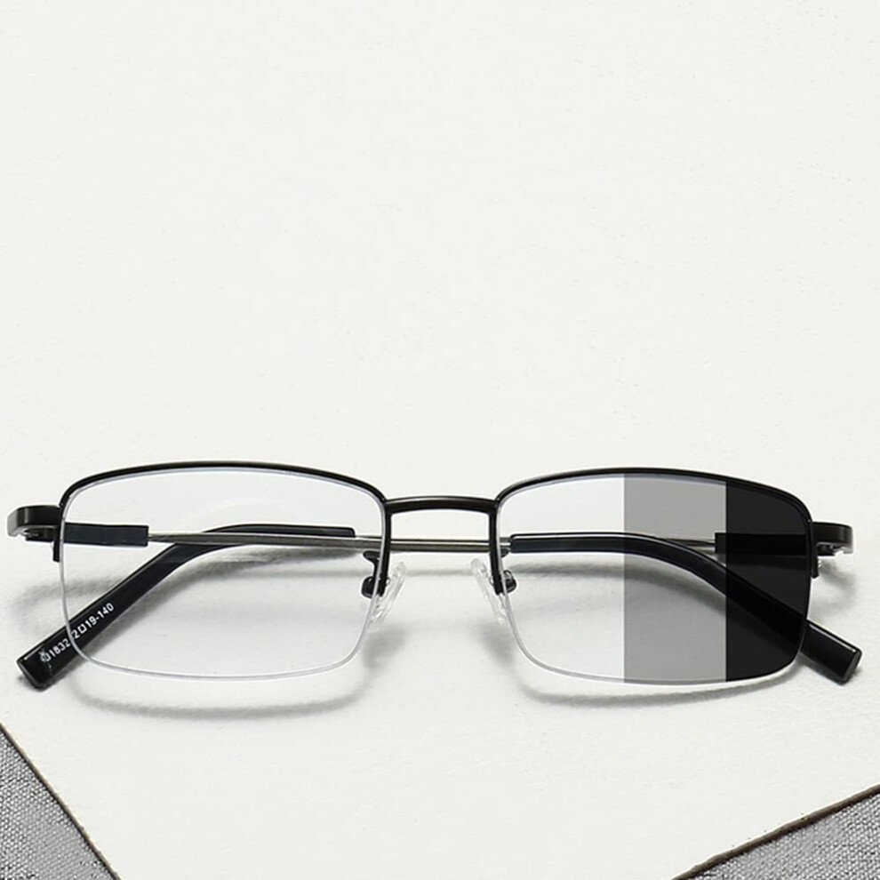 Unisex Photochromic Progressive Multifocus Computer Reading Glasses +2.5 UV Protection Lens
