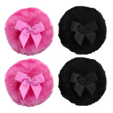4 Pcs Large Soft Body Powder Puff for Adults and Kids, Washable Reusable Plush Applicator with Handle