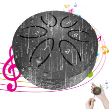 3 Inch 6 Note Steel Tongue Drum Black Titanium Alloy Percussion Instrument for Meditation Yoga Camping