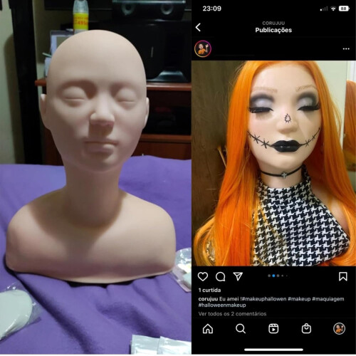 LifeSize Soft Mannequin Head with Shoulders for Makeup Practice and Wig Display 2