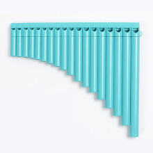 18 Pipe Pan Flute Key of C for Beginners with Carrying Bag, Durable Blue Musical Instrument