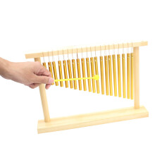 20 Note Table Bar Chime with Wood Stand and Stick, Copper Wind Bell Percussion for Classroom Kids