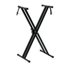 Adjustable Piano Keyboard Stand Double Braced X Frame with 7 Height Levels and Stable Iron Construction Black
