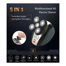 Electric Shaver Grooming Kit 5in1 Men's Shaving Set with 4D Floating Razor and USB Charging