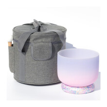 Rainbow Crystal Singing Bowl 10 Inch A Note Indigo 432Hz with Case Mallet Cushion for Meditation