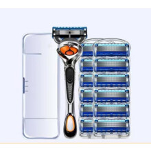 Classic Black Manual Razor Set for Men with Precision Blades and Ergonomic NonSlip Grip