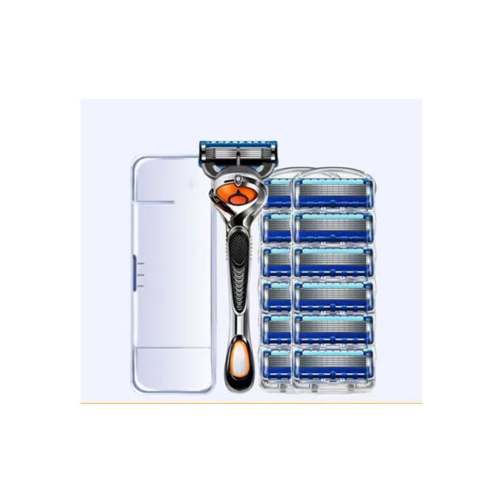 Black Classic Manual Razor Set For Men With Precision Blades And Ergonomic Nonslip Grip