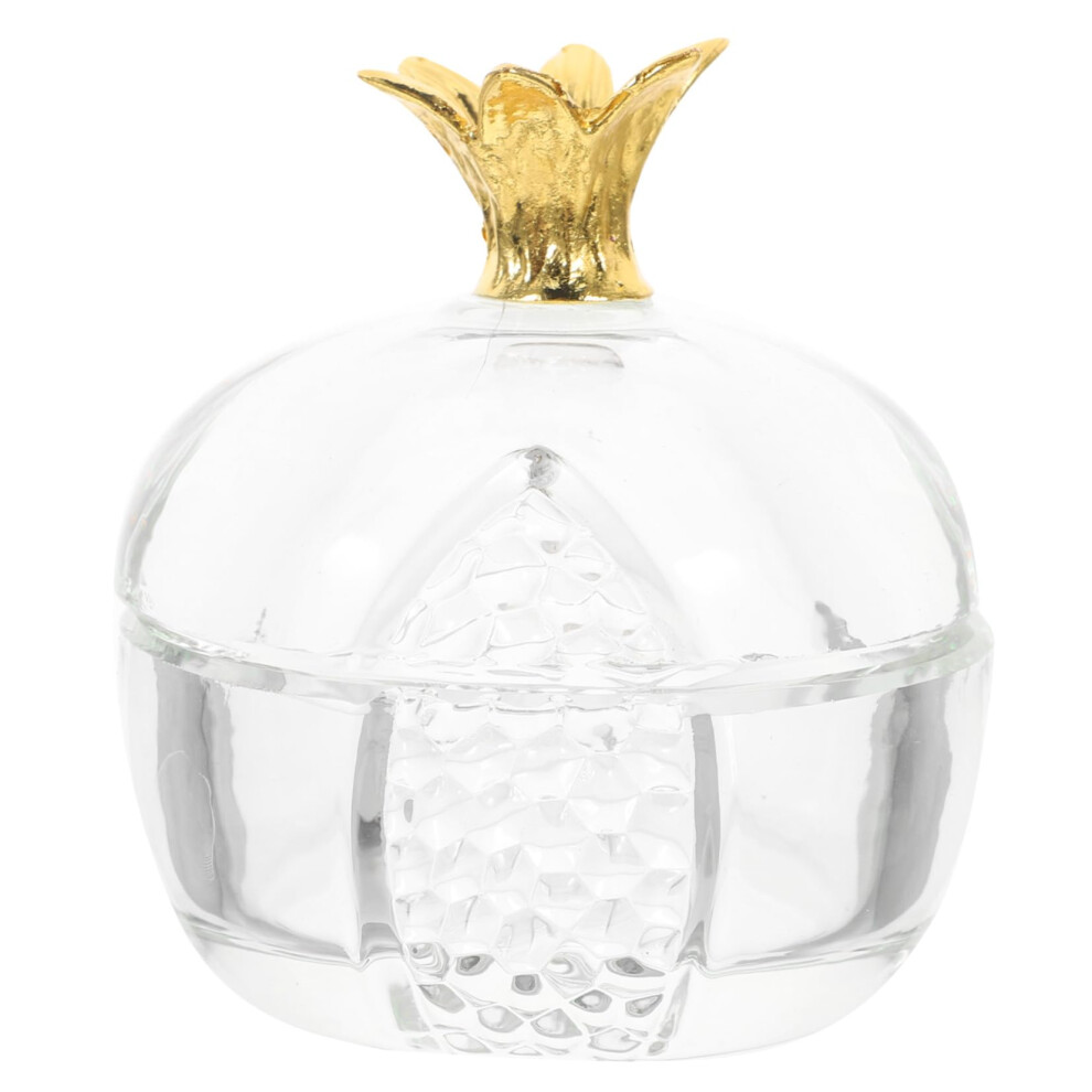 Nail Dappen Dish Crystal Glass with Lid Elegant Pomegranate Design for Acrylic Nail Art