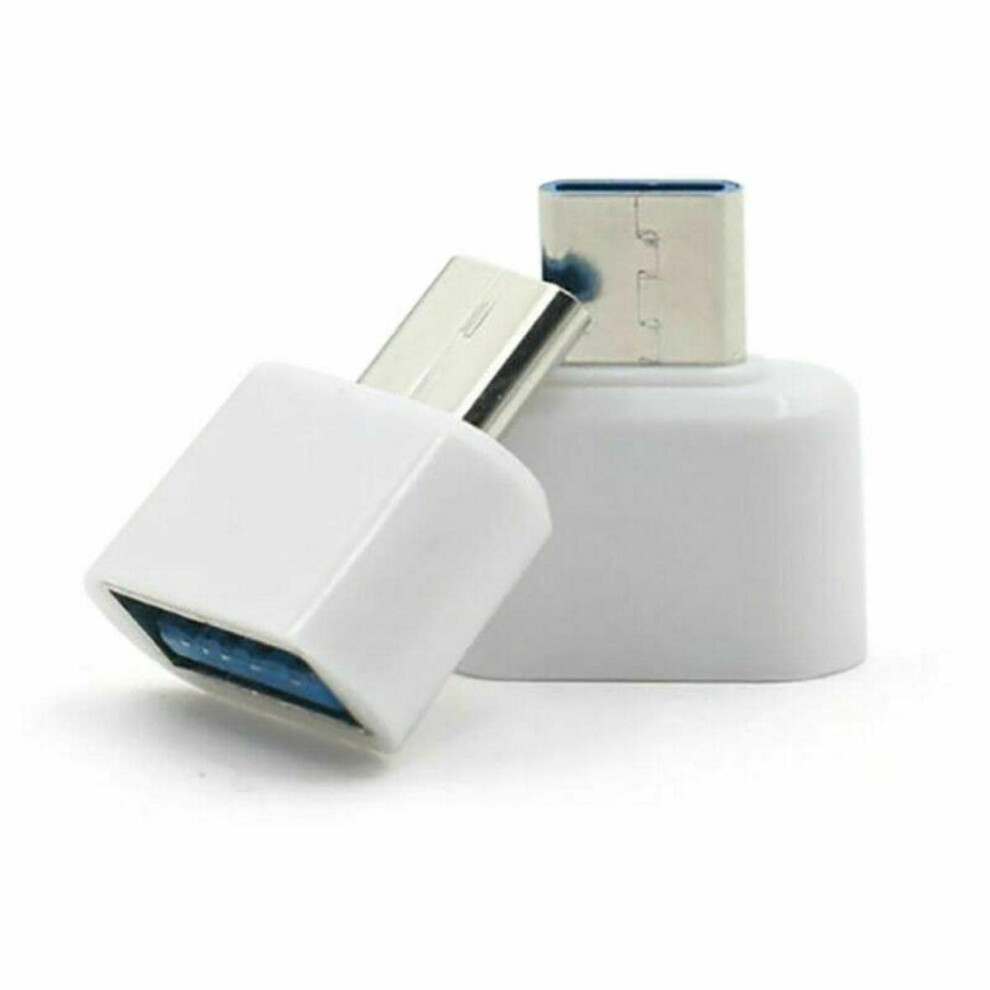 Micro Usb Otg Adapter 5 Pin Male To Usb 2.0 Converter For Android Smartphone Tablet 2 Pack White 9070919872105