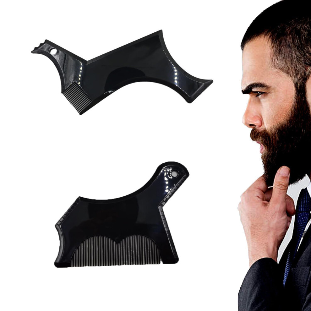 2PCS Beard Shaping Tool for Men, Clear Curve Edge Symmetry Guide, Goatee and Mustache Template