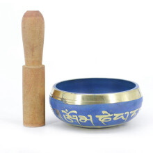Small Tibetan Singing Bowl for Meditation and Yoga with Wooden Striker, Rich Harmonic Sound