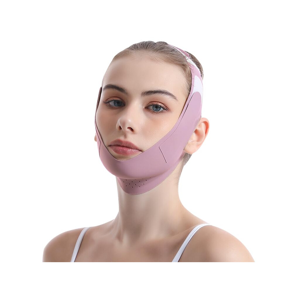 Lilac V Line Face Mask Double Chin Reducer For Women, Adjustable Jawline Shaper With Skinfriendly Fabric,