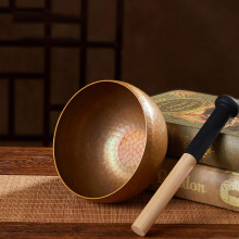 Handmade Tibetan Singing Bowl Set 16cm Large Brass Meditation Sound Bowl with Clear LongLasting Tone