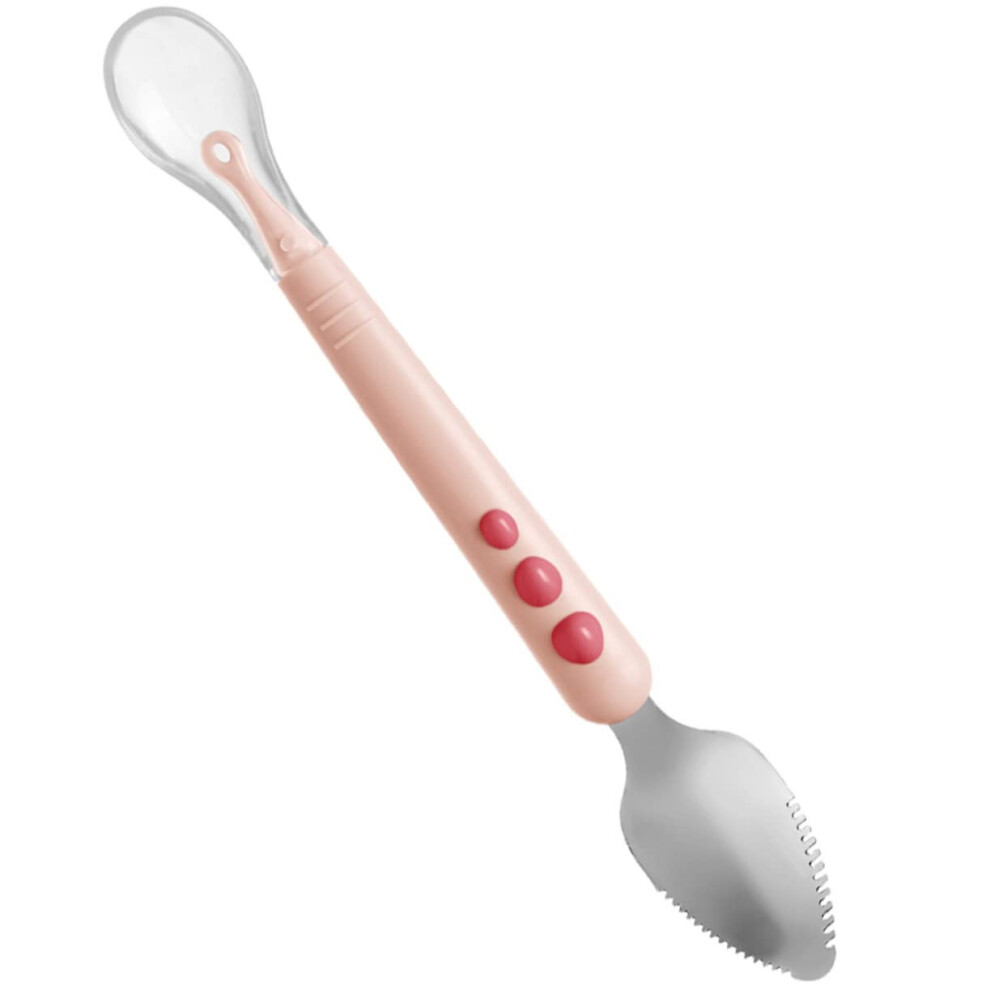 Double Head Silicone Baby Feeding Spoon with Soft Tip and Storage Box for Infant Training